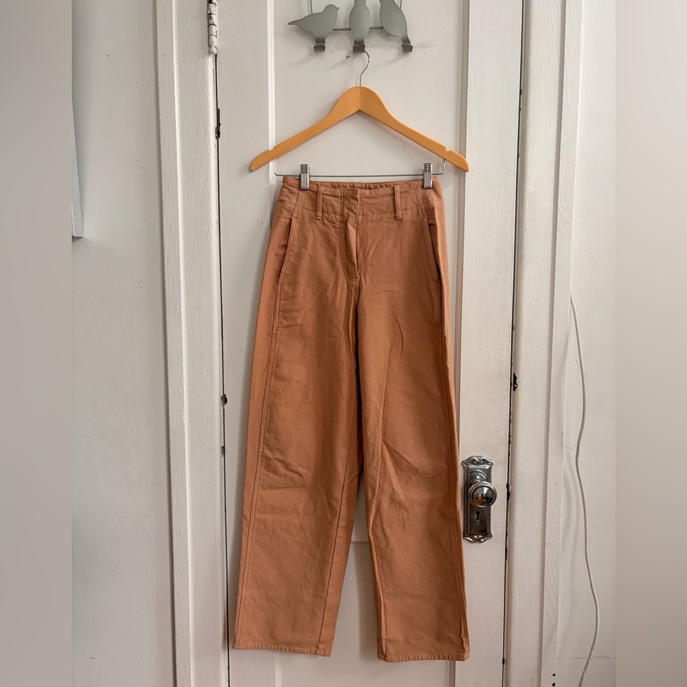 Aritzia Wilfred Wide-Leg High-Rise Pants in Camel